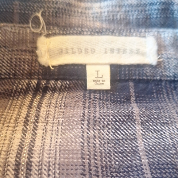 Guilded Intent Blue Plaid Button Down Shirt Size L - Picture 5 of 7